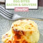 Homemade Starbucks bacon and gruyere sous vide egg bite on a plate.