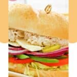 Homemade Subway tuna salad on a sub sandwich.