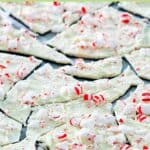 Homemade Williams Sonoma peppermint bark candy pieces.