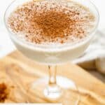 Brandy Alexander with ice cream in a coupe glass.