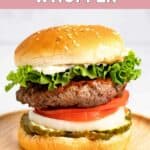 Homemade Burger King Whopper sandwich on a plate.