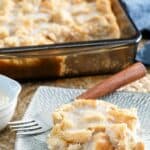 Copycat Golden Corral bread pudding with vanilla sauce.