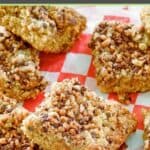 Slices of homemade heath bar cake.