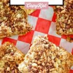 Slices of homemade heath bar cake.