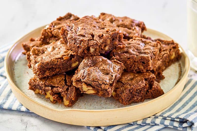 Hershey's brownies on a plate.