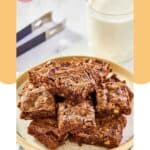 A plate of homemade Hershey's brownies.