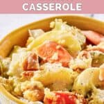 A serving of homemade Luby's squash casserole.