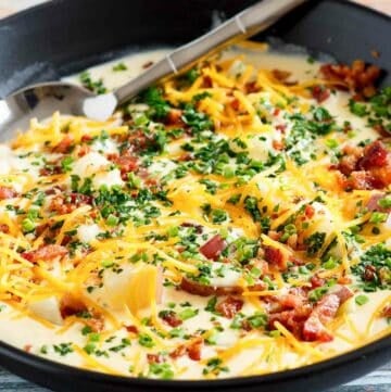 A bowl of O'Charley's loaded potato soup.