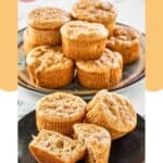 Homemade Otis Spunkmeyer banana nut muffins on plates.