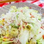 Copycat Pasta House salad on a plate.