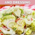 Homemade Pasta House Company salad with Italian dressing on a plate.