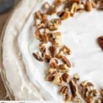The top of a homemade Piccadilly pecan delight pie.