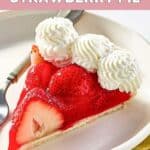 A slice of homemade Shoney's strawberry pie on a plate.