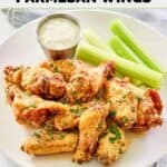 A plate of homemade Wingstop garlic parmesan chicken wings.