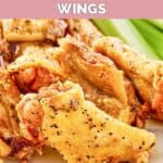 Homemade Wingstop lemon pepper chicken wings piled on a plate.