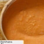 Homemade Benihana ginger salad dressing in a wood bowl.