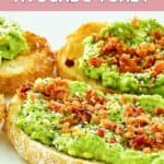 Homemade Dunkin Donuts avocado toast with bacon.