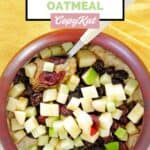 A wood bowl filled with homemade McDonald's fruit and maple oatmeal.