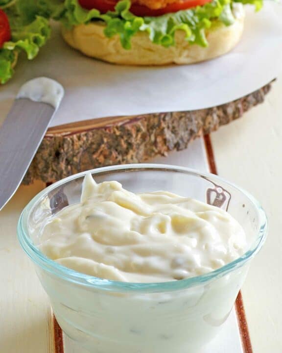 Copycat McDonald's tartar sauce and a fish sandwich.