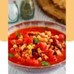 Homemade Olive Garden pasta e fagioli soup in a bowl.