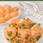 Air fryer bang bang shrimp in a bowl and on a plate.