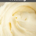 Homemade Cinnabon cream cheese frosting in a bowl.