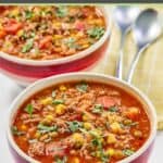 Bowls of cowboy soup.
