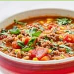 Cowboy soup in a bowl.