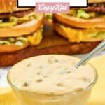Homemade big mac sauce in a small bowl.