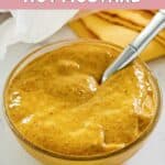 A small bowl of homemade McDonald's hot mustard sauce.