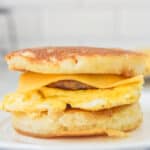 Copycat McDonald's McGriddle on a plate.
