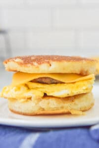 Copycat McDonald's McGriddle on a plate.