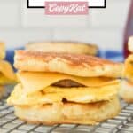 Homemade McGriddle on a wire rack.