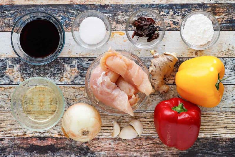 Copycat Panda Express firecracker chicken ingredients on a table.