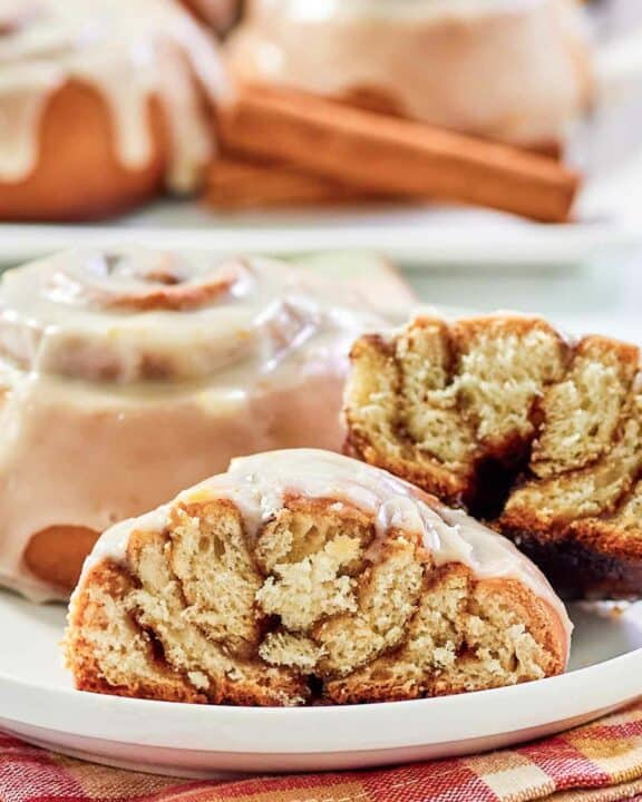 Copycat Panera cinnamon rolls on a plate.
