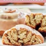 Homemade Panera bread cinnamon rolls on a plate.