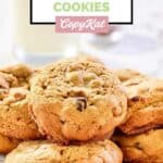 A plate of homemade Panera kitchen sink cookies.