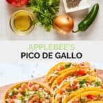 Copycat Applebee's pico de gallo ingredients and the finished dish.