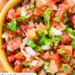 A bowl of homemade Applebee's pico de gallo.