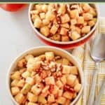 Bowls of classic apple nut charoset.