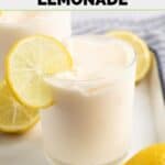Homemade chick fil a frosted lemonade on a serving tray.
