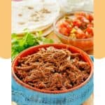 A bowl of homemade Chipotle barbacoa.