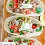 Homemade Chipotle carnitas in tacos.
