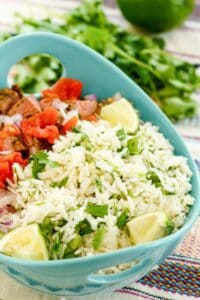 Copycat Chipotle cilantro lime rice in a bowl.