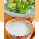 Homemade Japanese salad dressing and a salad.