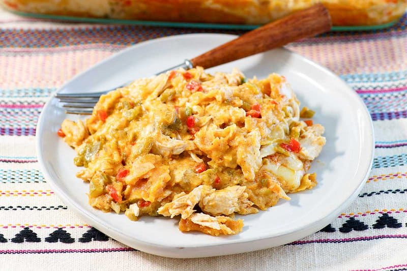 King ranch casserole on a plate.