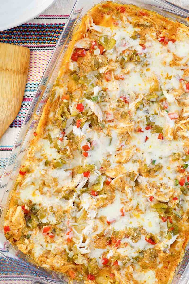 King ranch casserole in a baking dish.