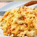 A serving of king ranch chicken casserole.