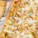 King ranch chicken casserole in a baking dish.