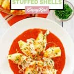 Homemade Olive Garden giant cheese stuffed pasta in a bowl.